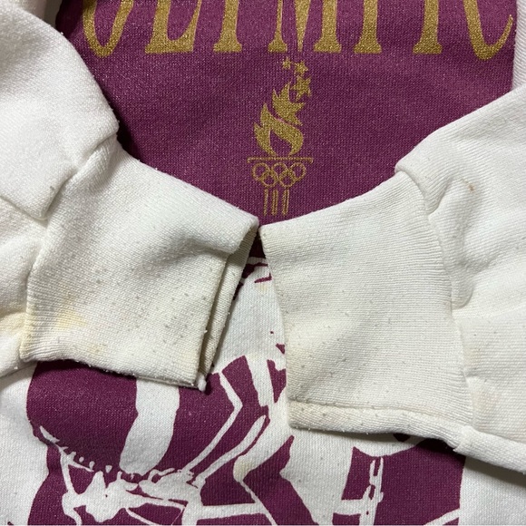 Vintage Atlanta 1996 Olympics Sweatshirt White USA 90s Size M 20.5X25.5 - Picture 9 of 15